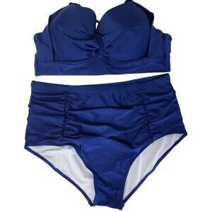 Vigiv Swim Suit Womens 5XL Two Piece Blue Bikini